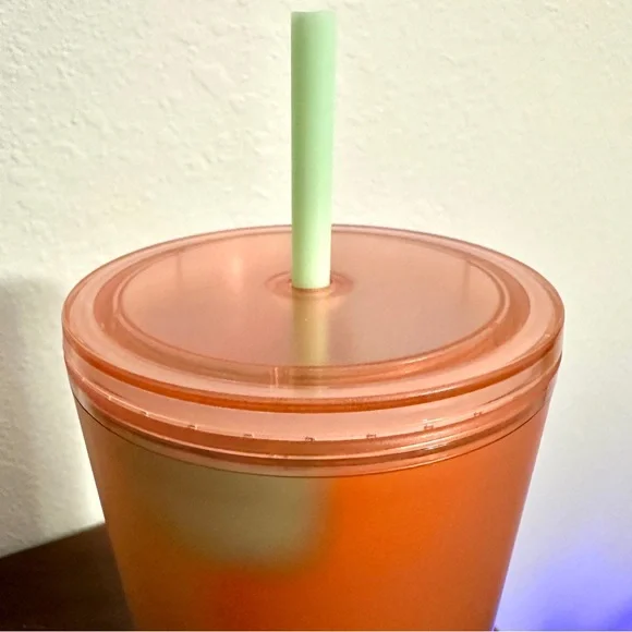 Starbucks Multicolor Patterned Peach Coral Soft Touch Target Tumbler • 24oz - Picture 3 of 6